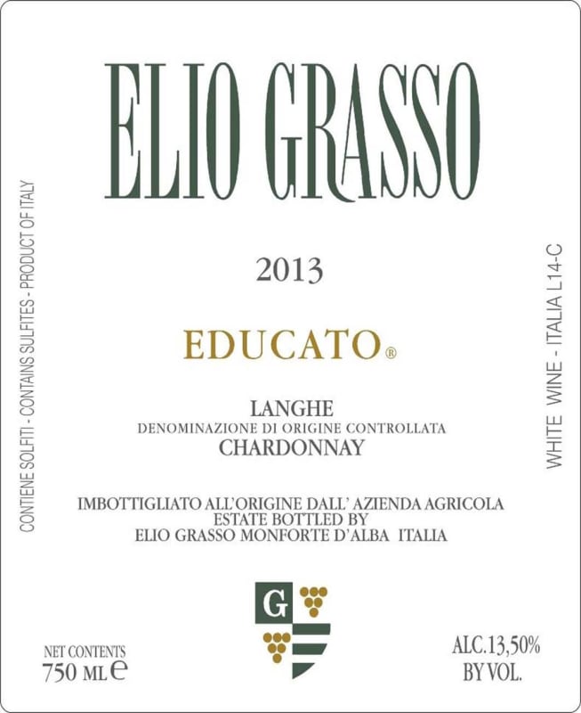 Elio Grasso Educato Chardonnay 2013 Front Label