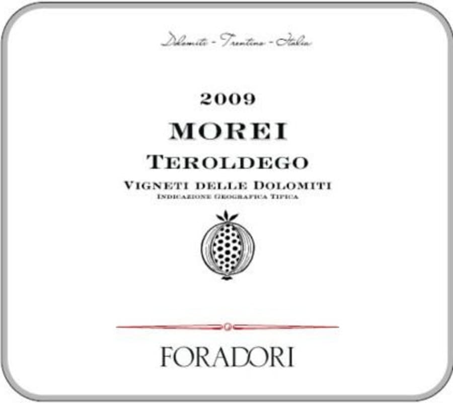 Foradori Morei Teroldego 2009 Front Label