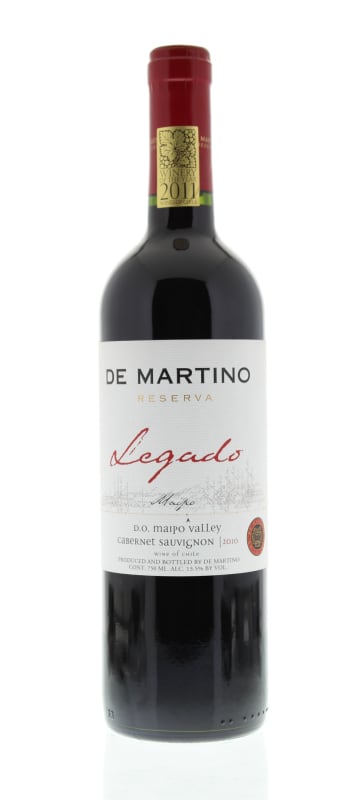 De Martino Legado Cabernet Sauvignon Reserva 2010 Front Bottle Shot