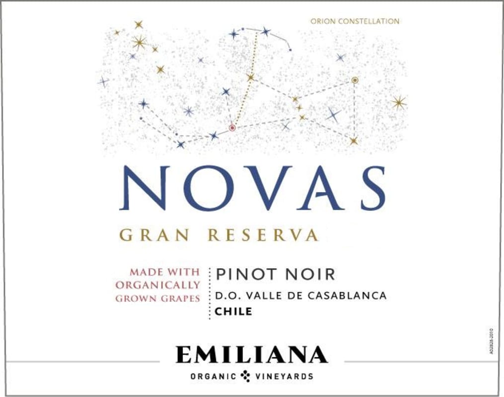 Emiliana Novas Gran Reserva Pinot Noir 2011 Front Label