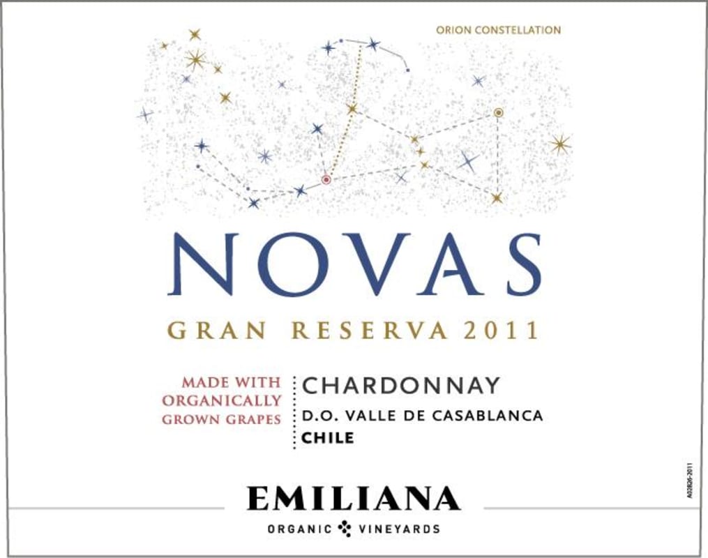 Emiliana Novas Gran Reserva Chardonnay 2011 Front Label