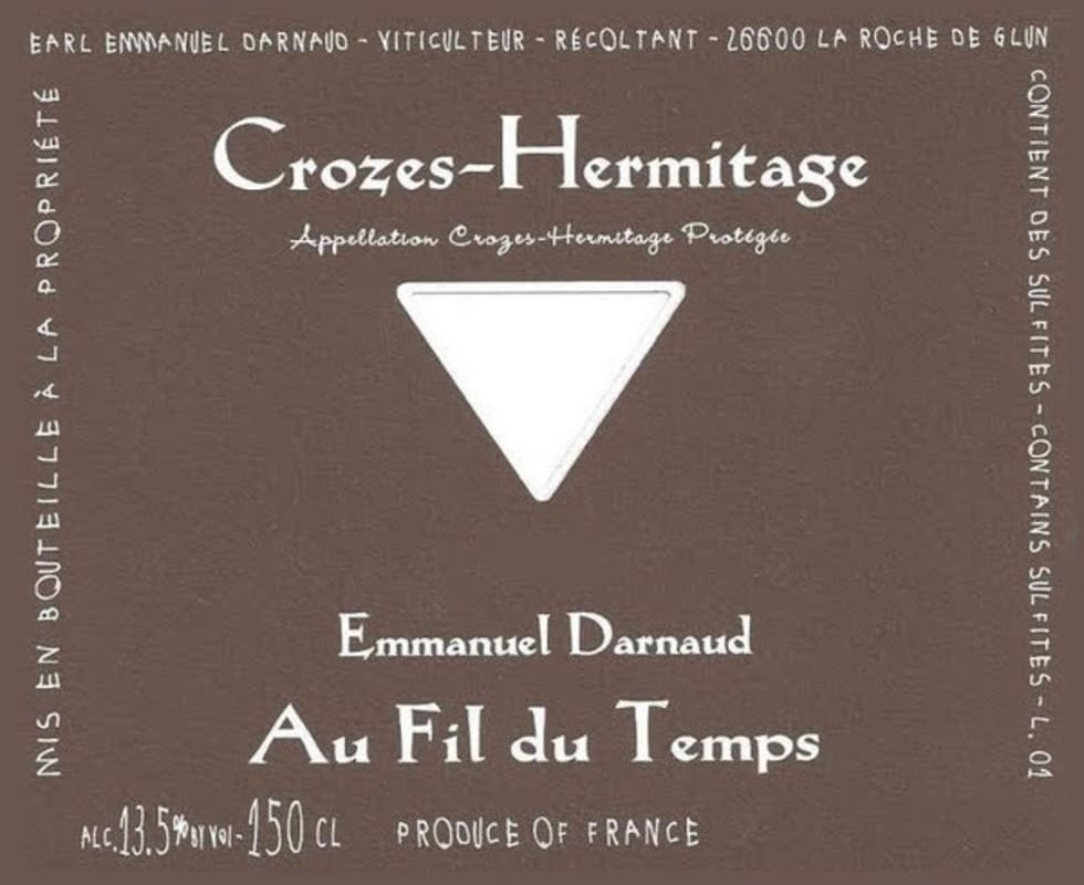 Emmanuel Darnaud Crozes-Hermitage Au Fil du Temps 2013 Front Label
