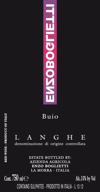 Enzo Boglietti Langhe Buio 2013 Front Label