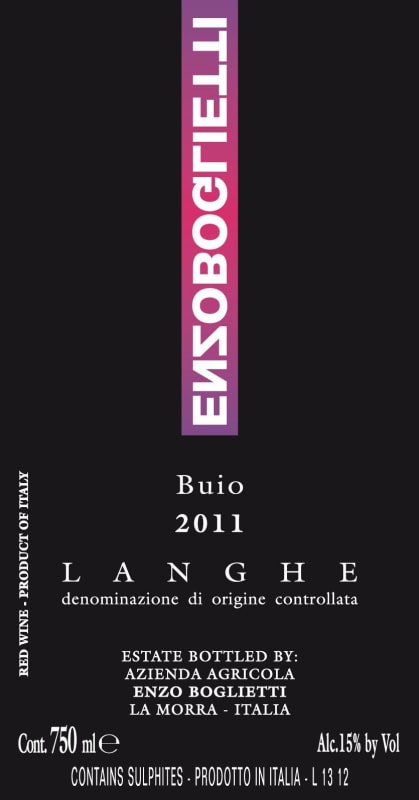 Enzo Boglietti Langhe Buio 2011 Front Label
