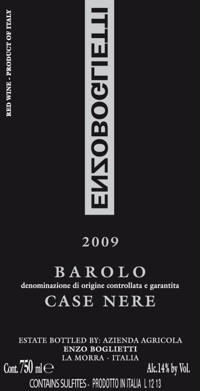 Enzo Boglietti Barolo Case Nere 2009 Front Label