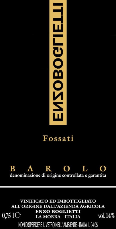 Enzo Boglietti Barolo Fossati 2004 Front Label