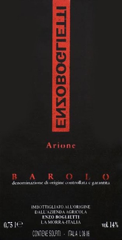 Enzo Boglietti Barolo Arione 2011 Front Label