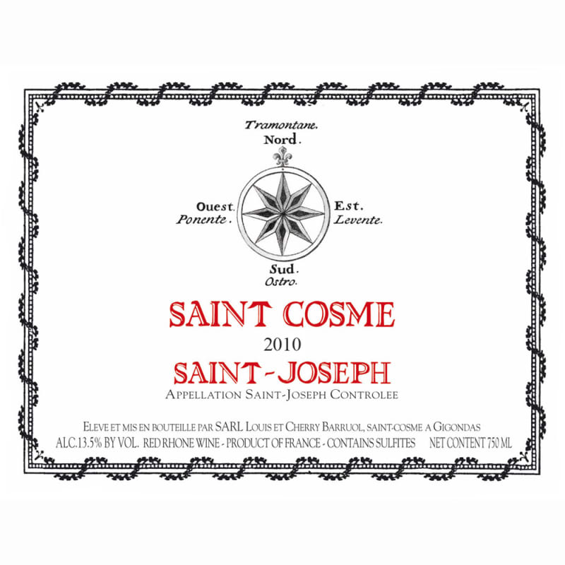 Chateau de Saint Cosme Saint-Joseph 2010 Front Label