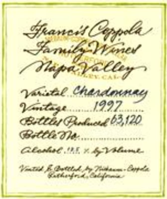 Francis Ford Coppola Diamond Collection Chardonnay 1997 Front Label