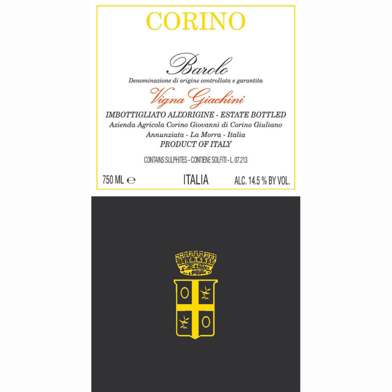 Giovanni Corino Barolo Vigna Giachini 2006 Front Label