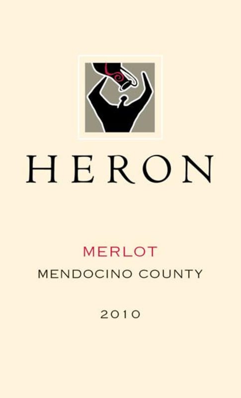 Heron Mendocino County Merlot 2010 Front Label