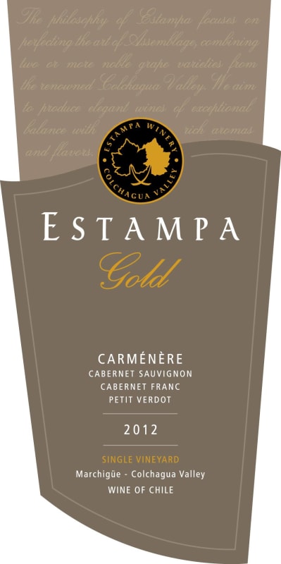 Estampa Gold Carmenere 2012 Front Label