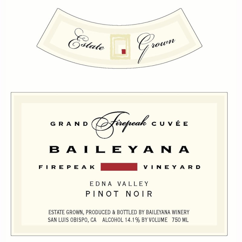 Baileyana Firepeak Pinot Noir 2008 Front Label