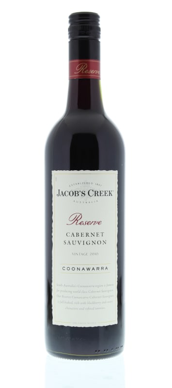 Jacob's Creek Reserve Cabernet Sauvignon 2010 Front Bottle Shot