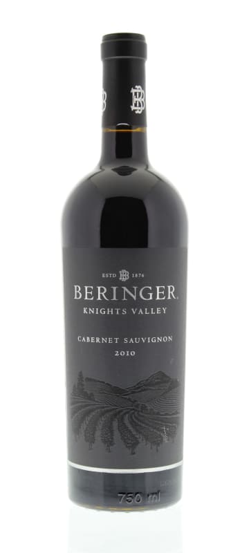 Beringer Knights Valley Cabernet Sauvignon 2010 Front Bottle Shot
