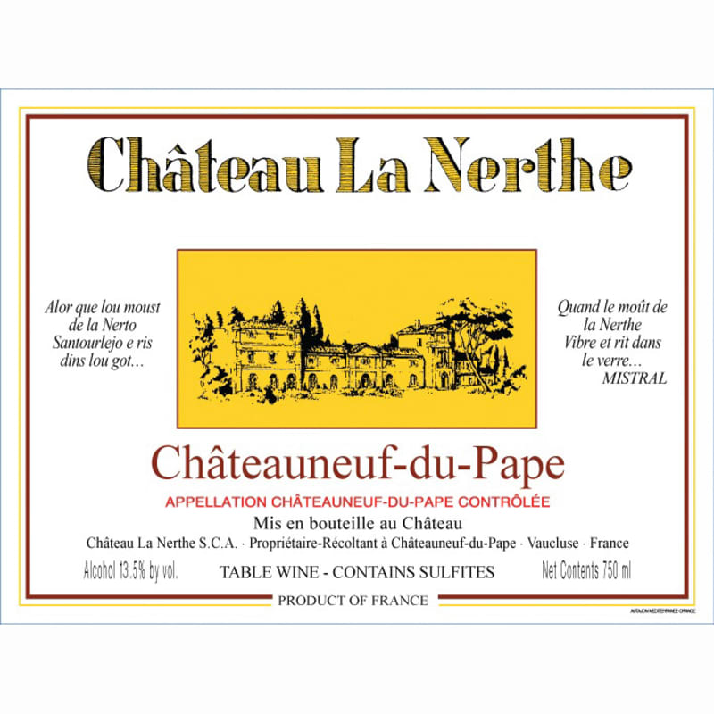 Chateau La Nerthe Chateauneuf-du-Pape Rouge 2008 Front Label