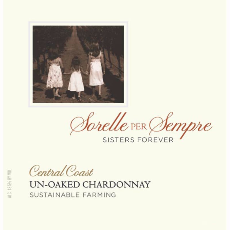 Donati Family Vineyards Sisters Forever Un-Oaked Chardonnay 2010 Front Label