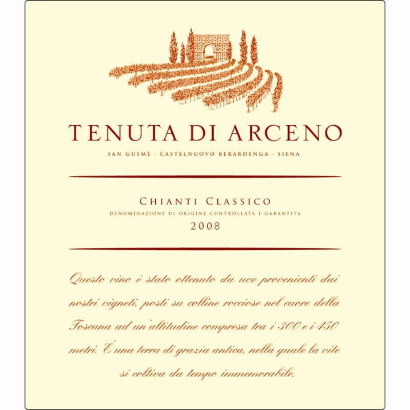 Tenuta di Arceno Chianti Classico 2008 Front Label
