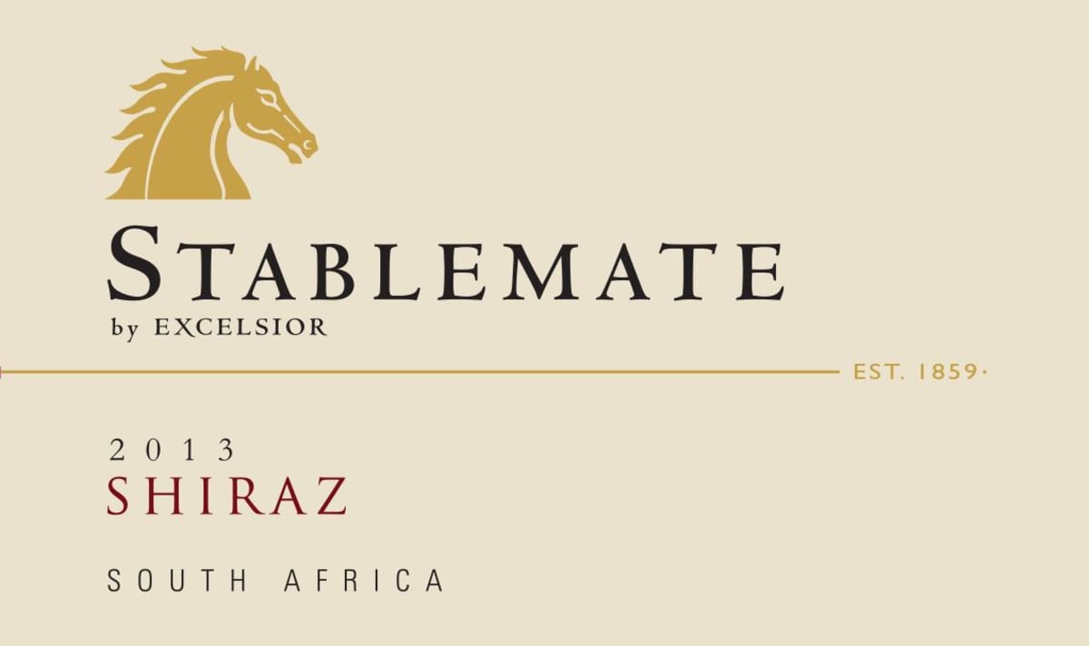Excelsior Stablemate Shiraz 2013 Front Label