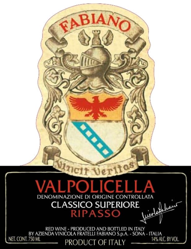 Fabiano Valpolicella Ripasso Classico Superiore 2012 Front Label