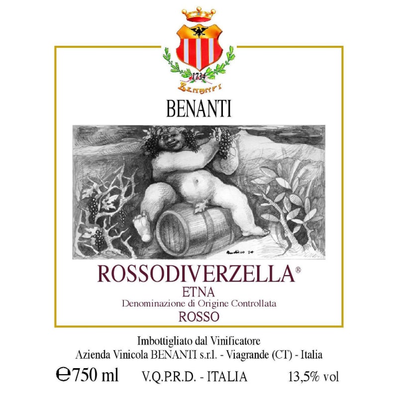 Benanti Rosso Di Verzella Etna Rosso 2008 Front Label