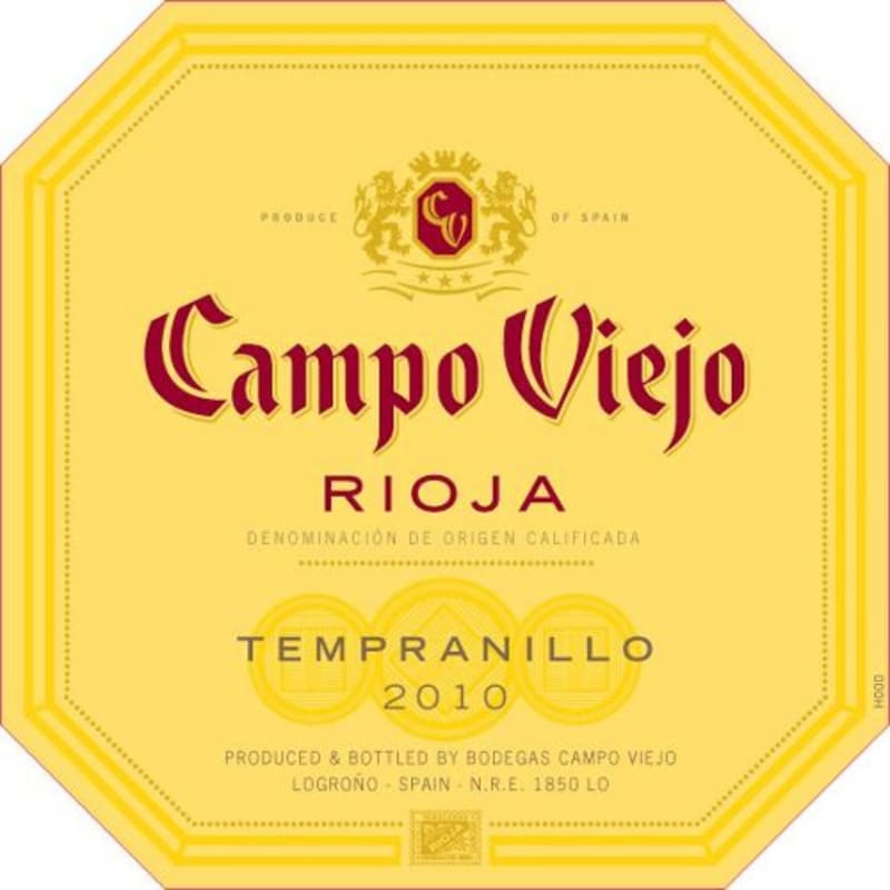 Campo Viejo Tempranillo 2010 Front Label