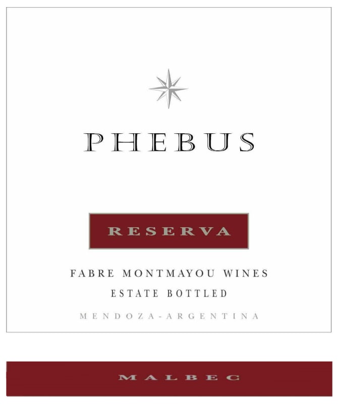 Fabre Montmayou Phebus Reserva Malbec 2015 Front Label