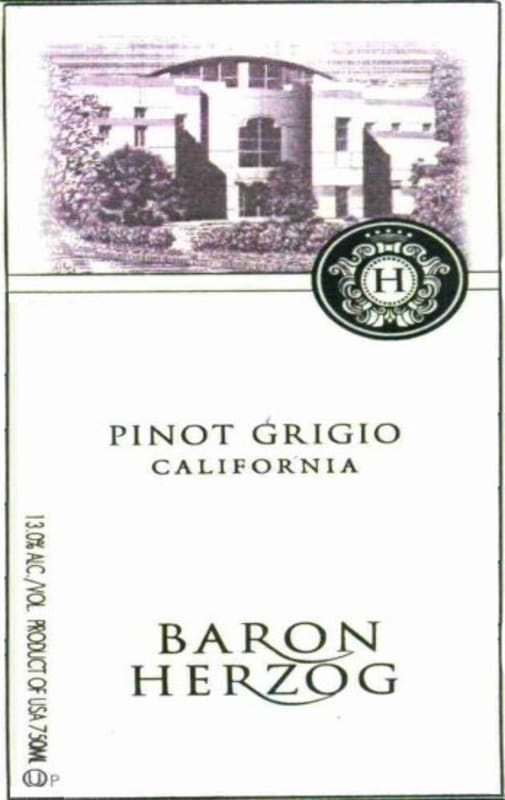 Baron Herzog Pinot Grigio 2011 Front Label