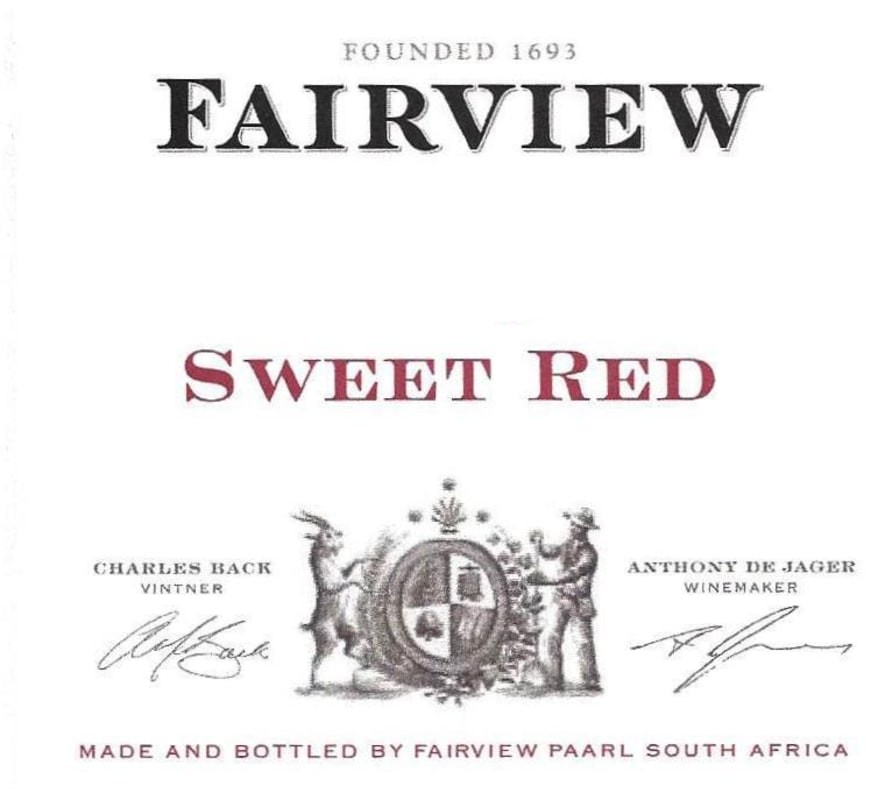 Fairview Sweet Red 2012 Front Label