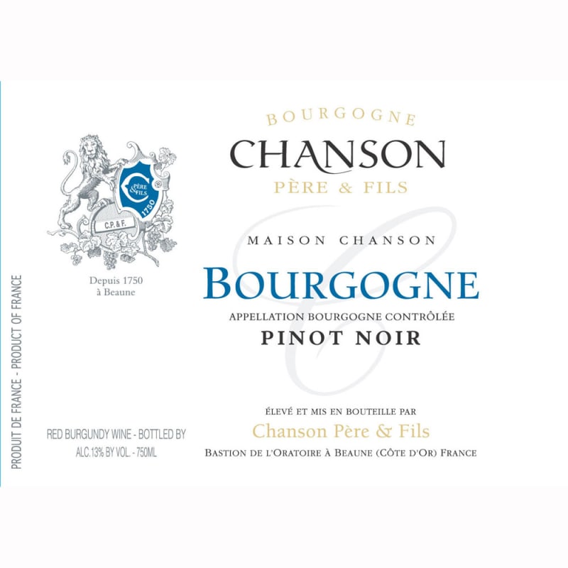 Chanson Pere & Fils Bourgogne Pinot Noir 2009 Front Label