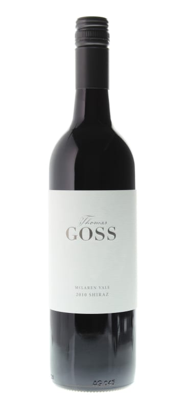 Thomas Goss Shiraz 2010 Front Bottle Shot