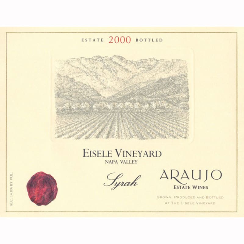 Araujo Eisele Vineyard Syrah (slightly torn label) 2000 Front Label