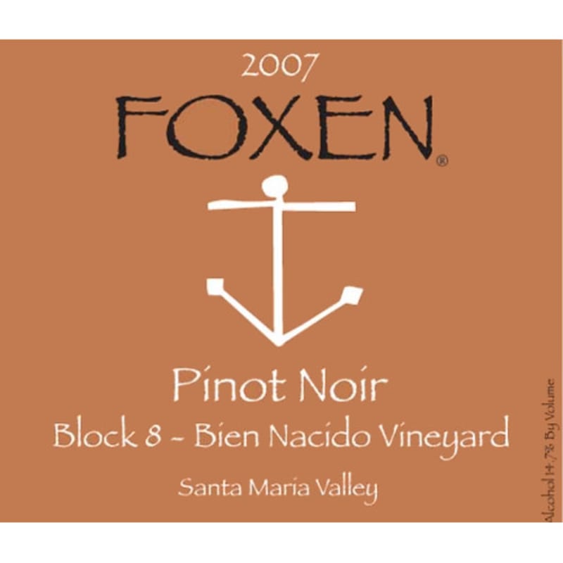 Foxen Block Eight Pinot Noir 2007 Front Label