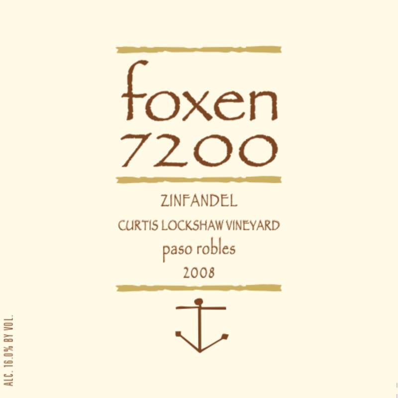 Foxen 7200 Curtis Lockshaw Vineyard 2008 Front Label
