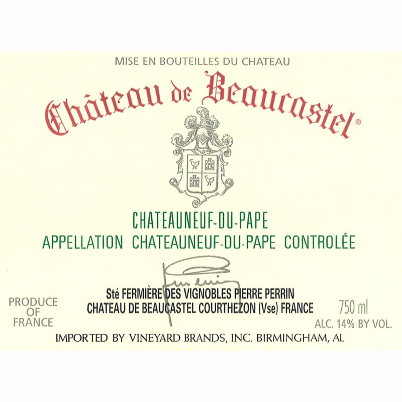 Chateau de Beaucastel Chateauneuf-du-Pape Blanc 2010 Front Label