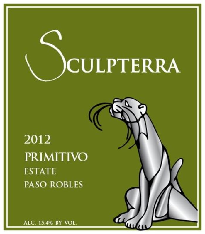 Sculpterra Winery Estate Primitivo 2012 Front Label
