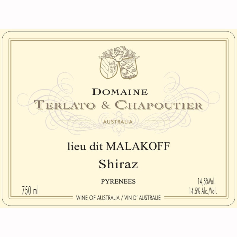 Domaine Terlato & Chapoutier lieu dit Malakoff Shiraz 2009 Front Label