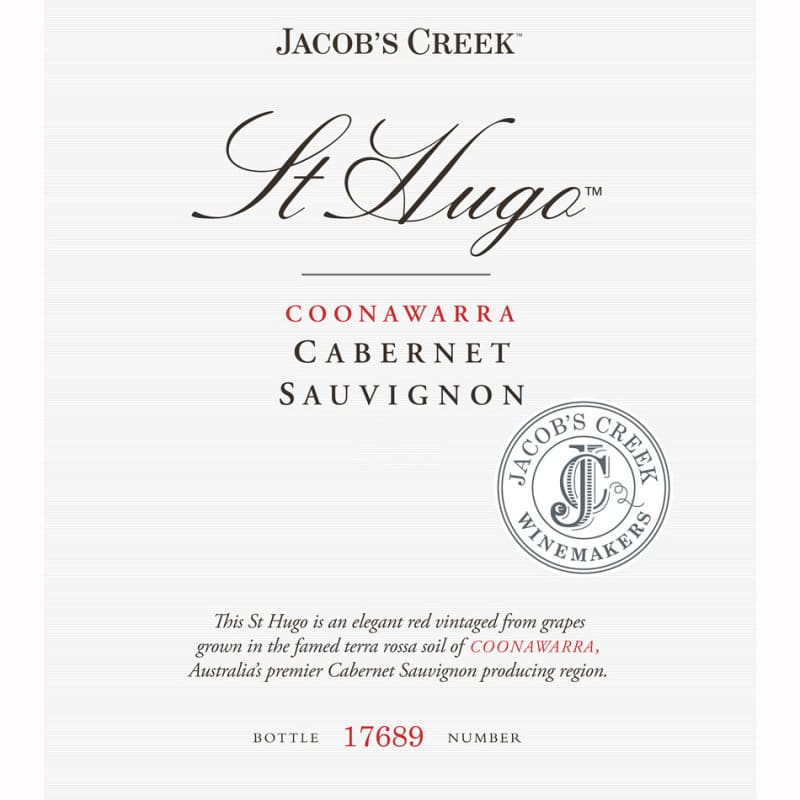 Jacob's Creek St. Hugo Cabernet Sauvignon 2008 Front Label