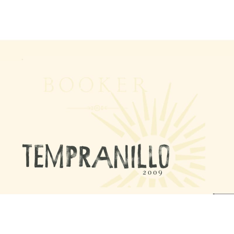 Booker Vineyard Tempranillo 2009 Front Label