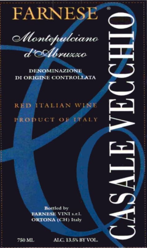 Farnese Casale Vecchio Montepulciano d'Abruzzo 2011 Front Label