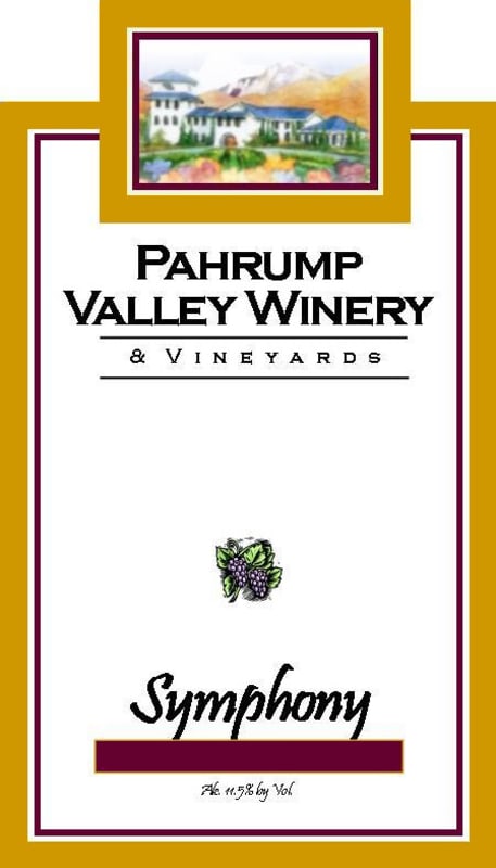 Pahrump Valley Winery Symphony 2015 Front Label
