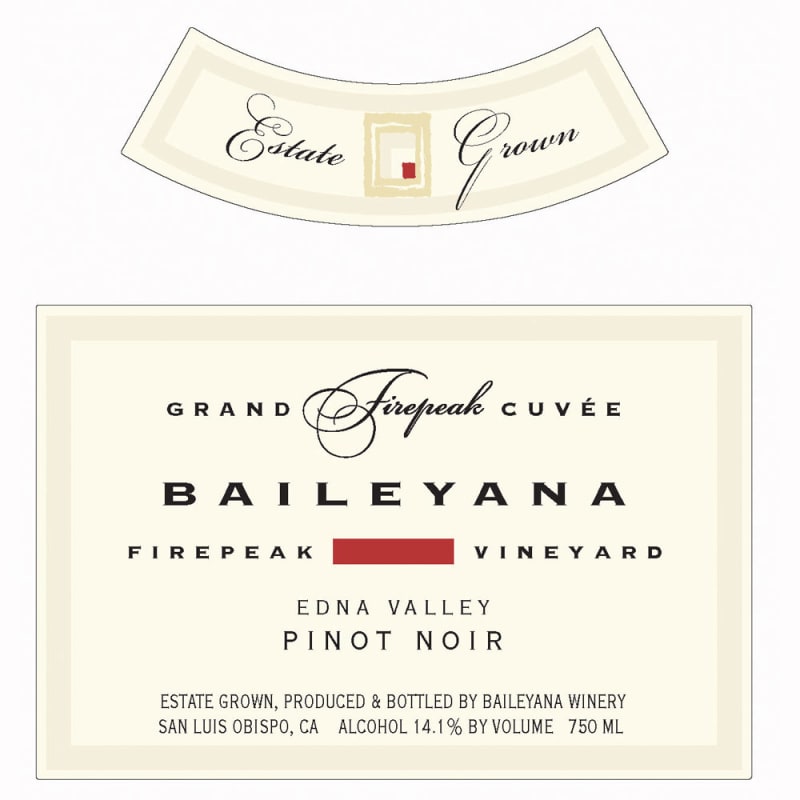 Baileyana Firepeak Pinot Noir 2007 Front Label