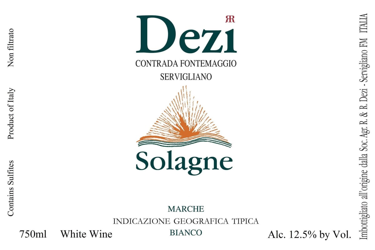 Dezi Marche Le Solagne 2013 Front Label
