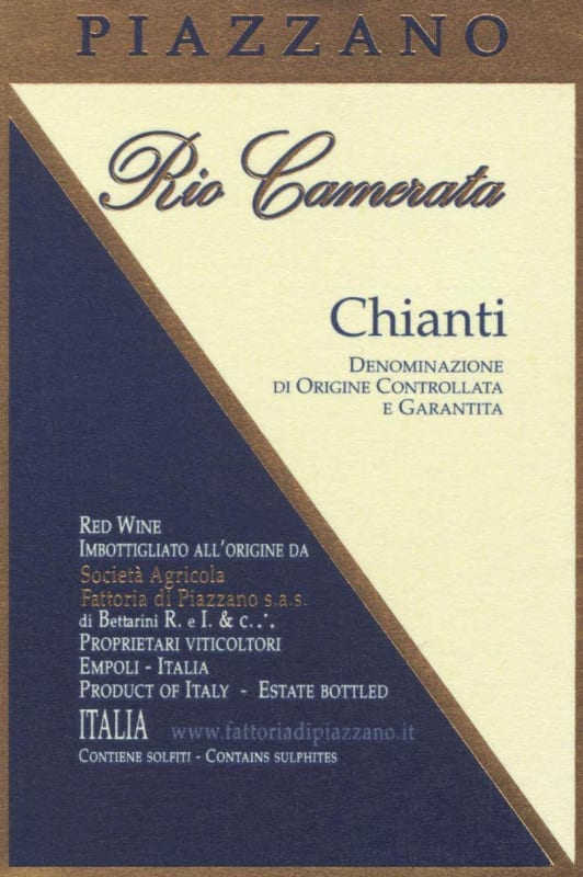 Piazzano Rio Camerata Chianti 2008 Front Label