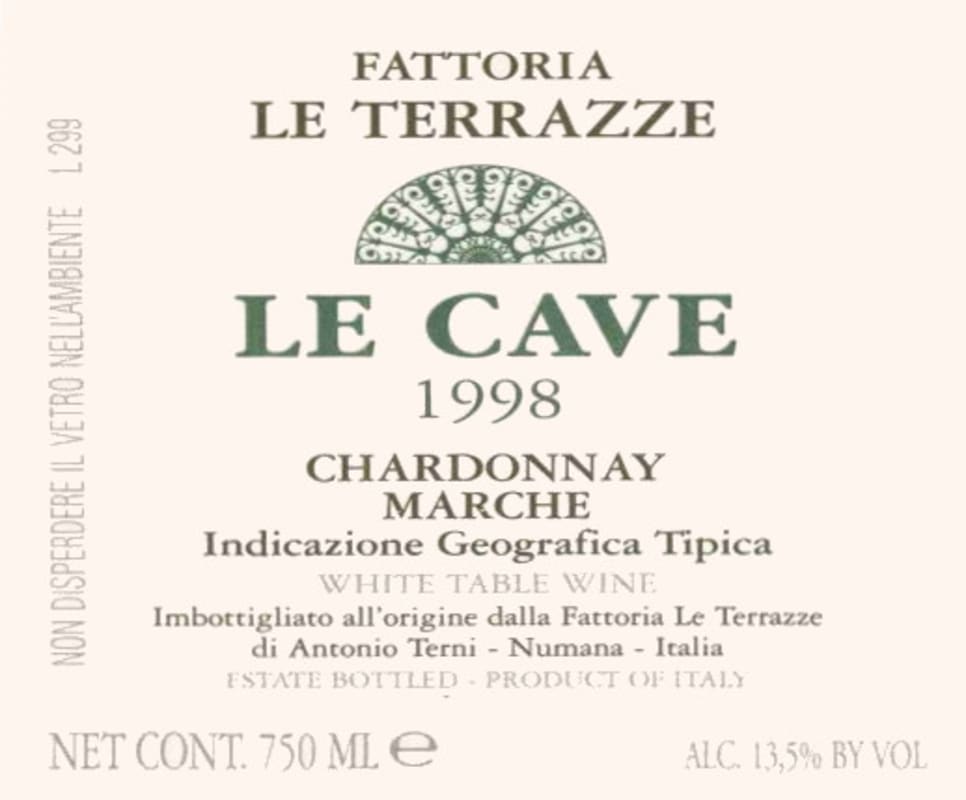 Le Terrazze Marche Le Cave Chardonnay 1998 Front Label