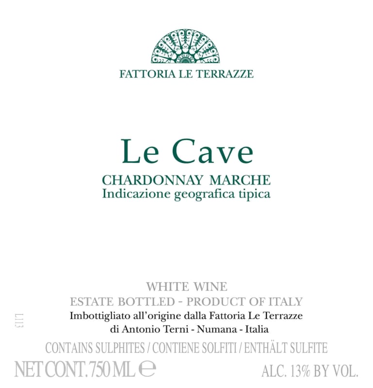 Le Terrazze Marche Le Cave Chardonnay 2013 Front Label