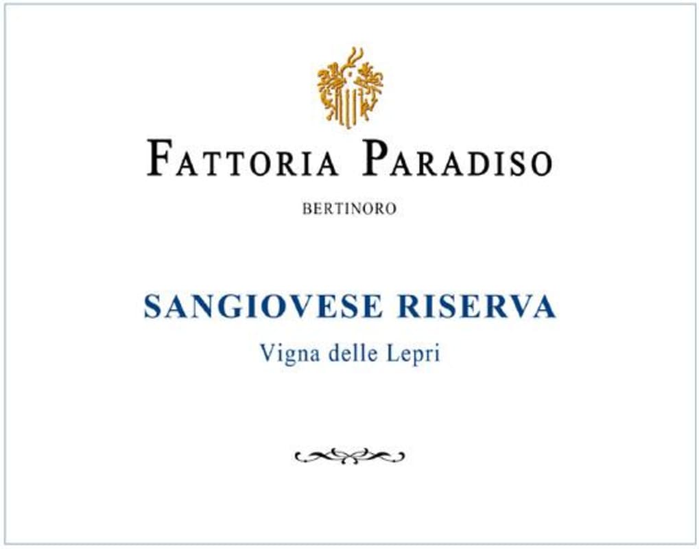 Fattoria Paradiso Sangiovese di Romagna Superiore Riserva Vigna delle Lepri 2010 Front Label