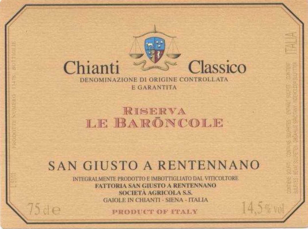 San Giusto a Rentennano Chianti Classico Riserva Le Baroncole 2010 Front Label