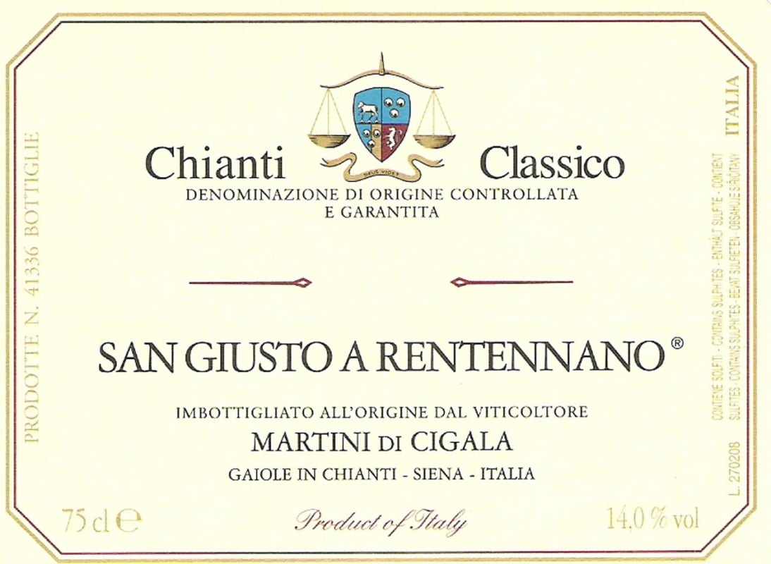 San Giusto a Rentennano Chianti Classico 2010 Front Label