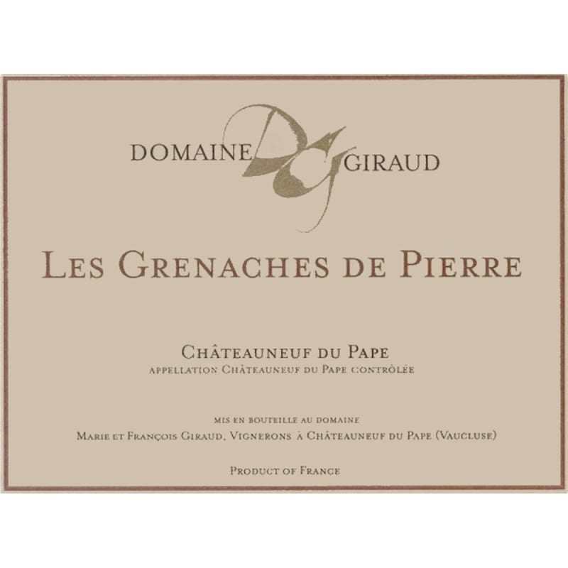Domaine Giraud Chateauneuf-du-Pape Les Grenaches de Pierre 2010 Front Label